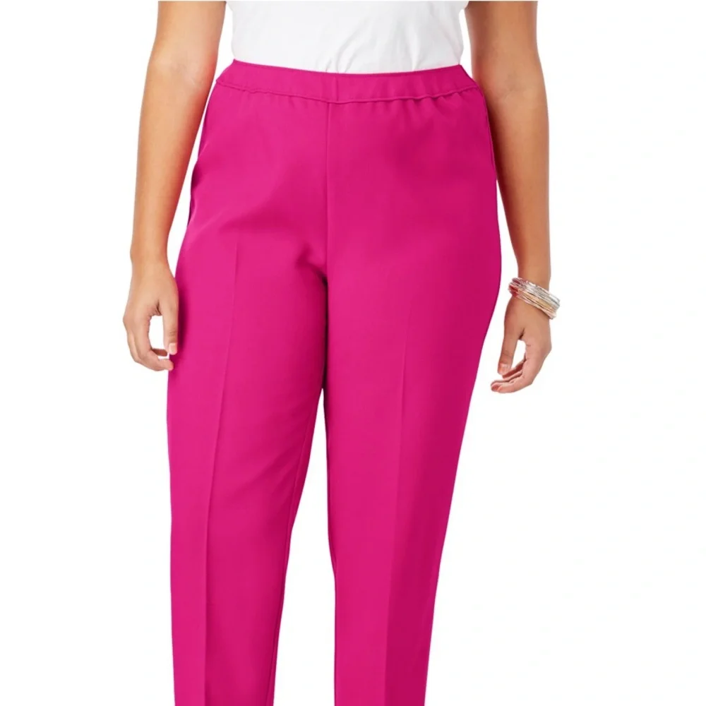 Roaman’s pleated straight leg ankle pant Bend Over - Picture 2 of 6